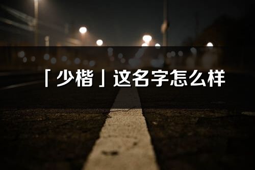 「少楷」这名字怎么样_少楷的名字解释