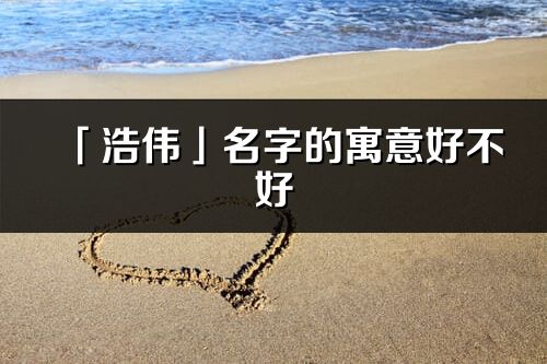 「浩伟」名字的寓意好不好_浩伟含义分析