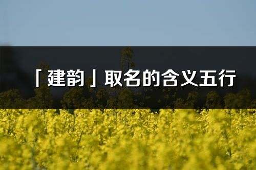 「建韵」取名的含义五行_建韵名字寓意解释