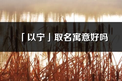 「以宁」取名寓意好吗_以宁名字含义及五行