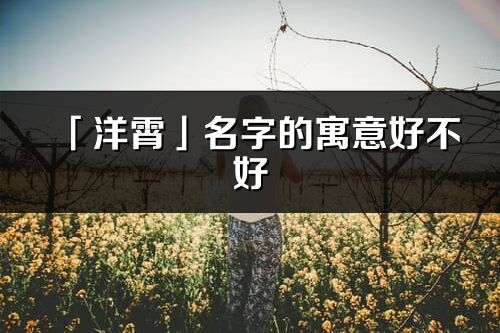 「洋霄」名字的寓意好不好_洋霄含义分析