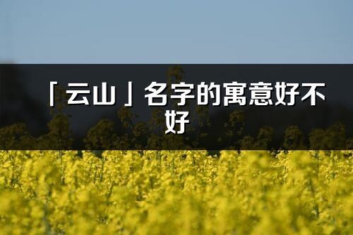 「云山」名字的寓意好不好_云山含义分析