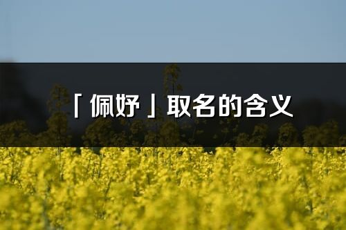 「佩妤」取名的含义_佩妤名字寓意解释