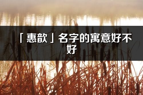 「惠歆」名字的寓意好不好_惠歆含义分析