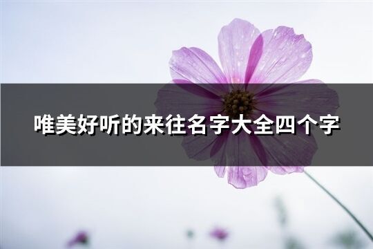 唯美好听的来往名字大全四个字(优选917个)