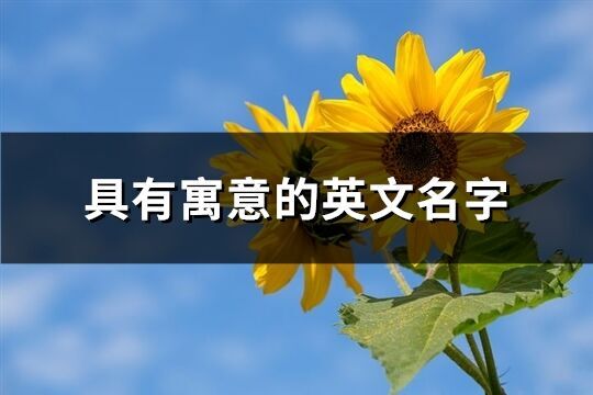 具有寓意的英文名字(91个)