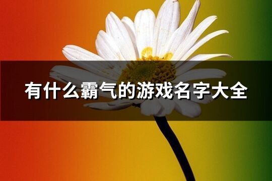 有什么霸气的游戏名字大全(精选452个)