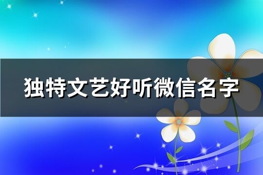 独特文艺好听微信名字(精选631个)