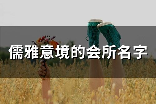 儒雅意境的会所名字