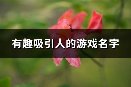 有趣吸引人的游戏名字(优选184个)