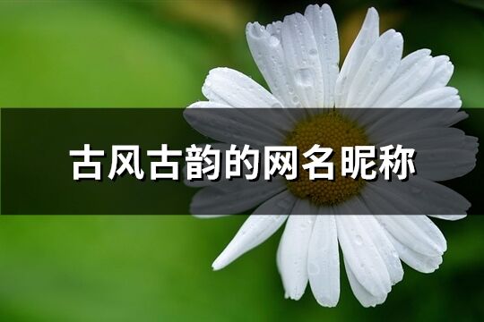 古风古韵的网名昵称(精选691个)