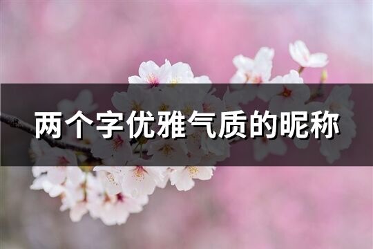 两个字优雅气质的昵称(634个)