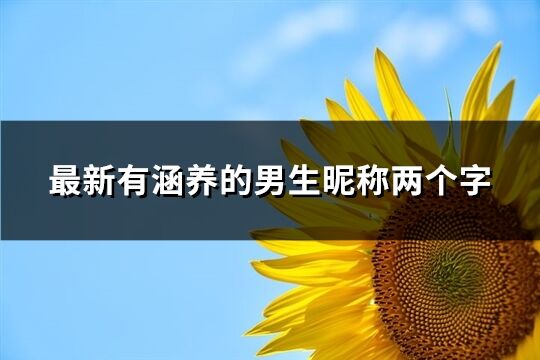 最新有涵养的男生昵称两个字(106个)