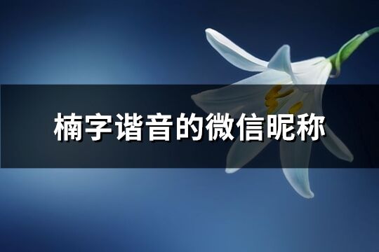 楠字谐音的微信昵称(优选68个)