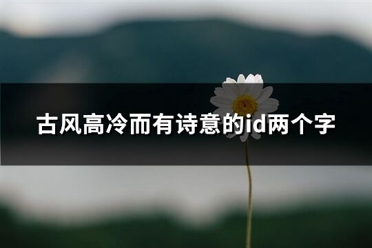 古风高冷而有诗意的id两个字(精选348个)