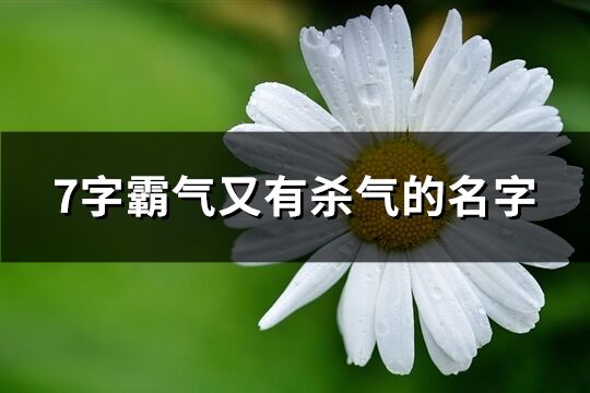 7字霸气又有杀气的名字(优选413个)