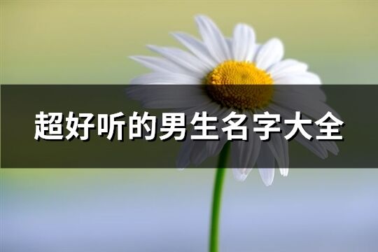 超好听的男生名字大全(共418个)