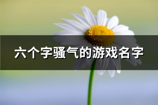 六个字骚气的游戏名字(精选240个)