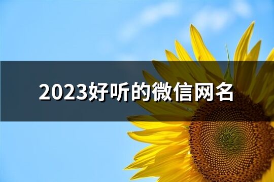 2023好听的微信网名(共724个)