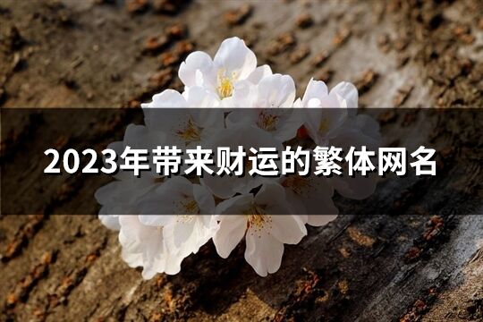 2023年带来财运的繁体网名(优选510个)