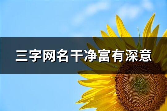 三字网名干净富有深意(优选635个)