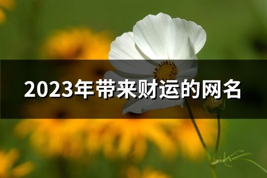 2023年带来财运的网名(优选717个)