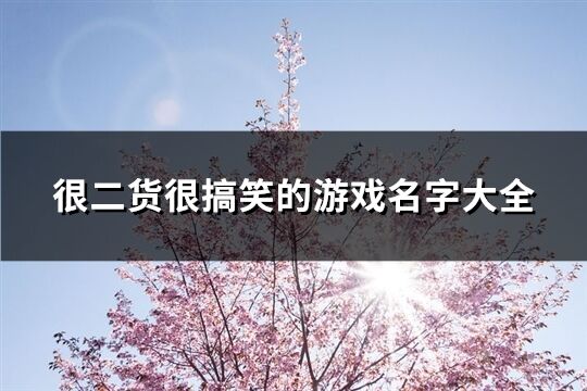 很二货很搞笑的游戏名字大全(精选126个)