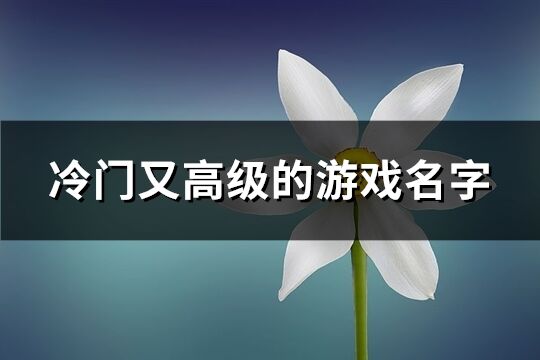 冷门又高级的游戏名字(精选263个)