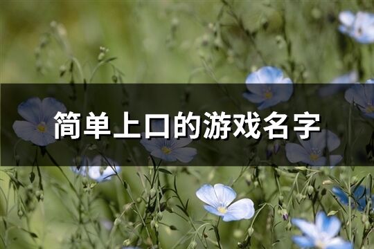 简单上口的游戏名字(共463个)