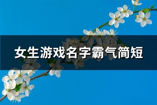 女生游戏名字霸气简短(423个)