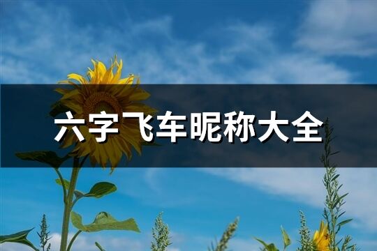 六字飞车昵称大全(精选437个)