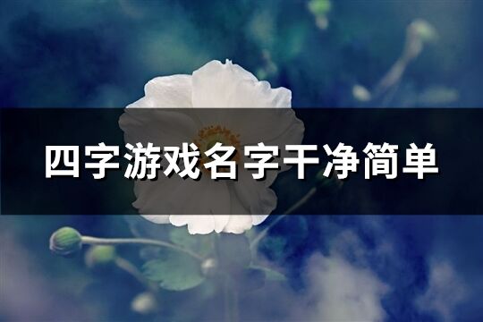 四字游戏名字干净简单(精选1126个)