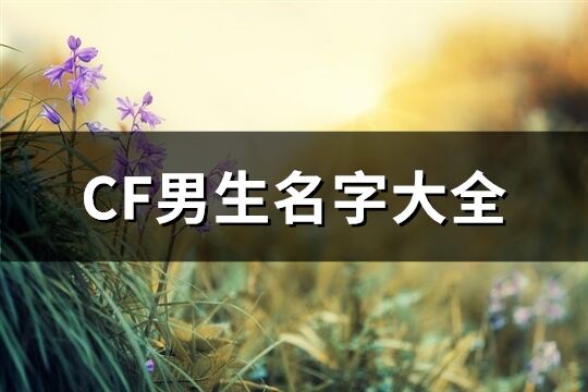 CF男生名字大全(优选410个)