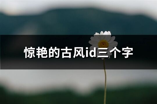 惊艳的古风id三个字(共78个)