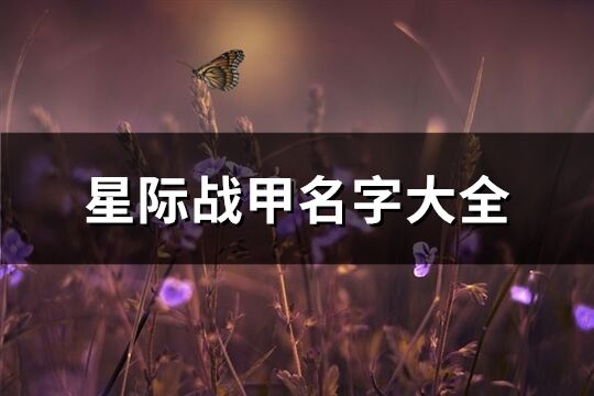 星际战甲名字大全(248个)