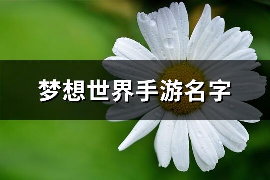 梦想世界手游名字(精选335个)