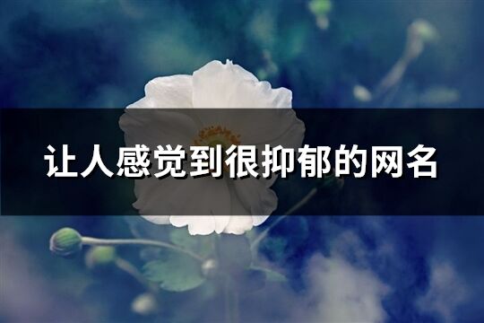 让人感觉到很抑郁的网名(优选206个)