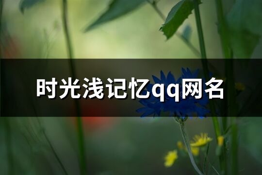 时光浅记忆qq网名(优选228个)