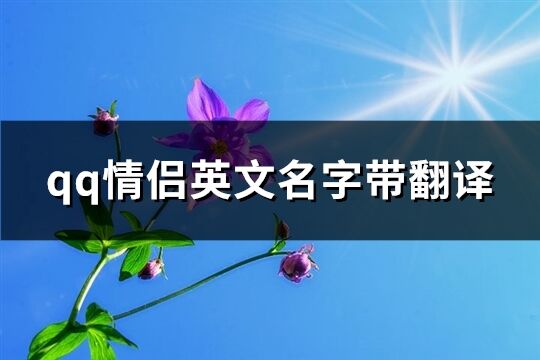 qq情侣英文名字带翻译(67个)