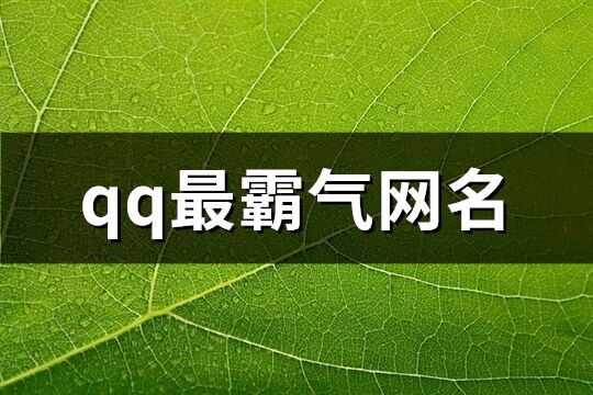 qq最霸气网名(共104个)