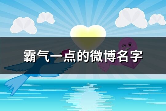 霸气一点的微博名字(312个)