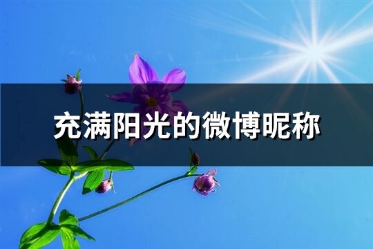 充满阳光的微博昵称(精选156个)