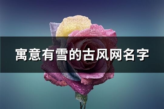 寓意有雪的古风网名字(共97个)