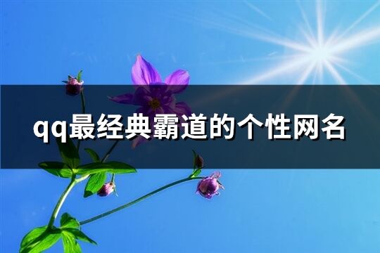 qq最经典霸道的个性网名(155个)