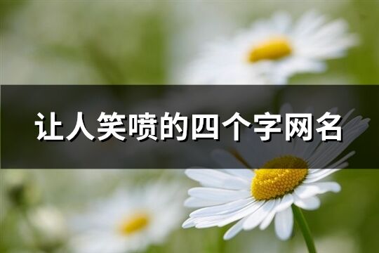 让人笑喷的四个字网名(优选634个)