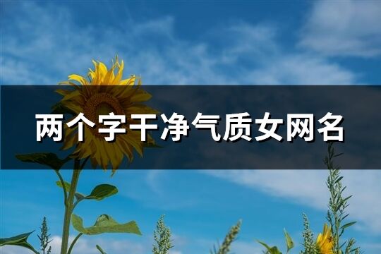 两个字干净气质女网名(精选758个)