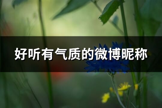 好听有气质的微博昵称(共469个)