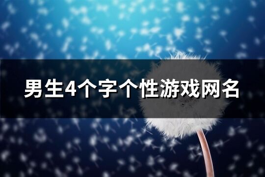 男生4个字个性游戏网名(共706个)