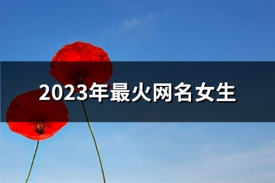 2023年最火网名女生(精选748个)