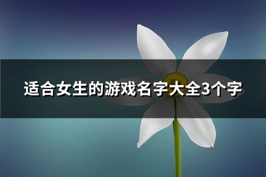 适合女生的游戏名字大全3个字(优选360个)